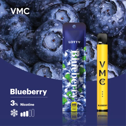 VMC POD 600 PUFF บุหรี่ไฟฟ้า พอตใช้แล้วทิ้ง กลิ่น Blueberry