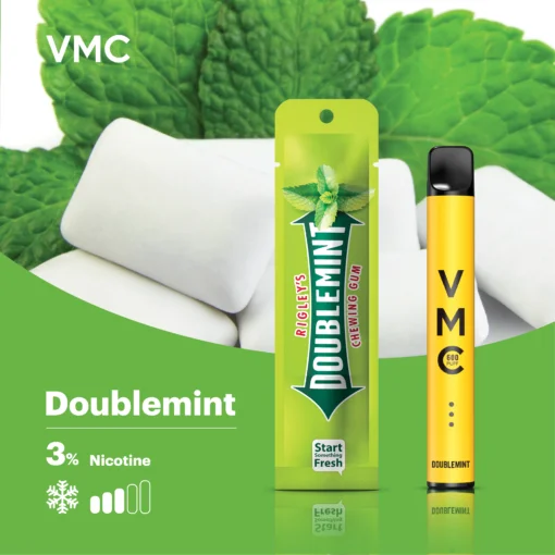 VMC POD 600 PUFF PUFF บุหรี่ไฟฟ้า พอตใช้แล้วทิ้ง กลิ่น Doublemint