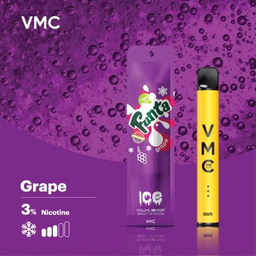 VMC POD 600 PUFF บุหรี่ไฟฟ้า พอตใช้แล้วทิ้ง กลิ่น Grape